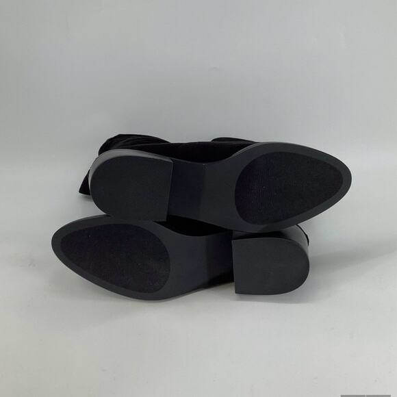 Steve Madden Size 8 M Black Georgette Over The Knee Boots Block Heels P1-25 - Picture 6 of 9
